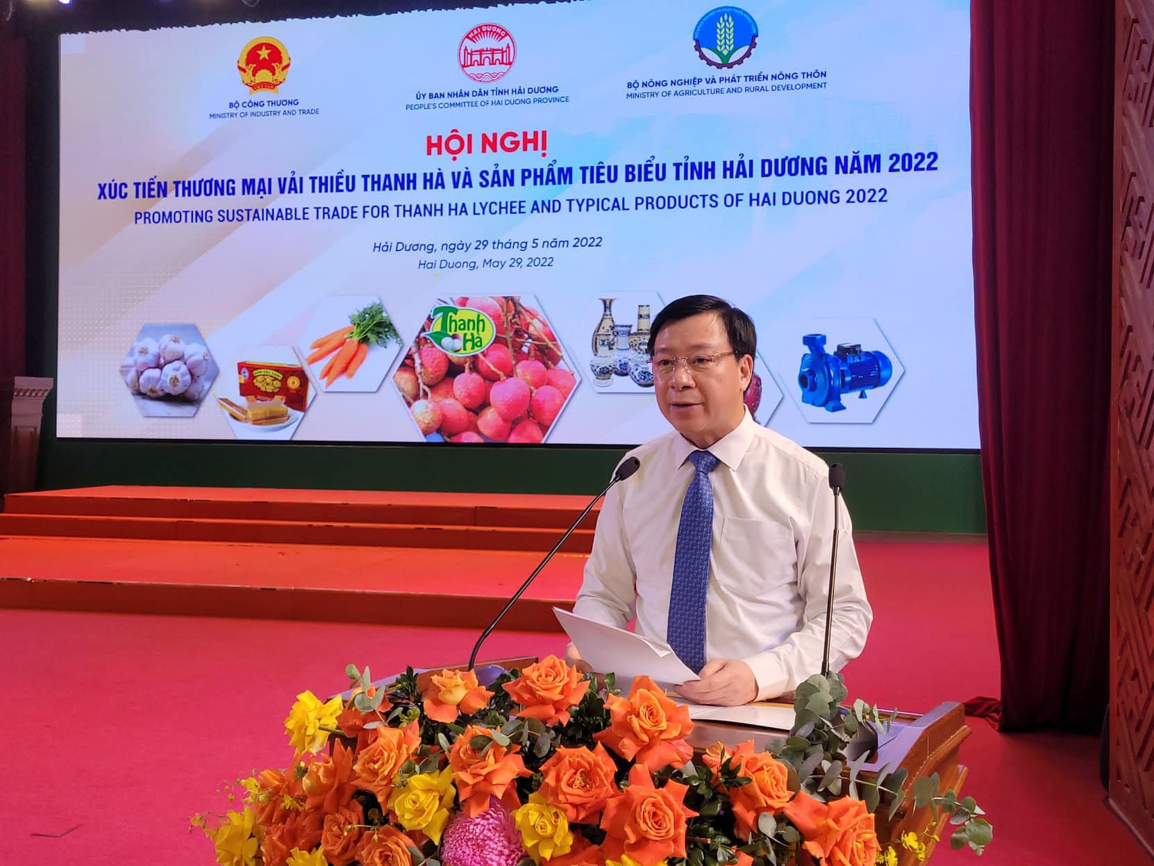 HỘI DNT TỈNH HẢI DƯƠNG THAM DỰ HỘI NGHỊ XTTM VẢI THIỀU THANH HÀ VÀ SẢN PHẨM TIÊU BIỂU TỈNH HD NĂM 2022